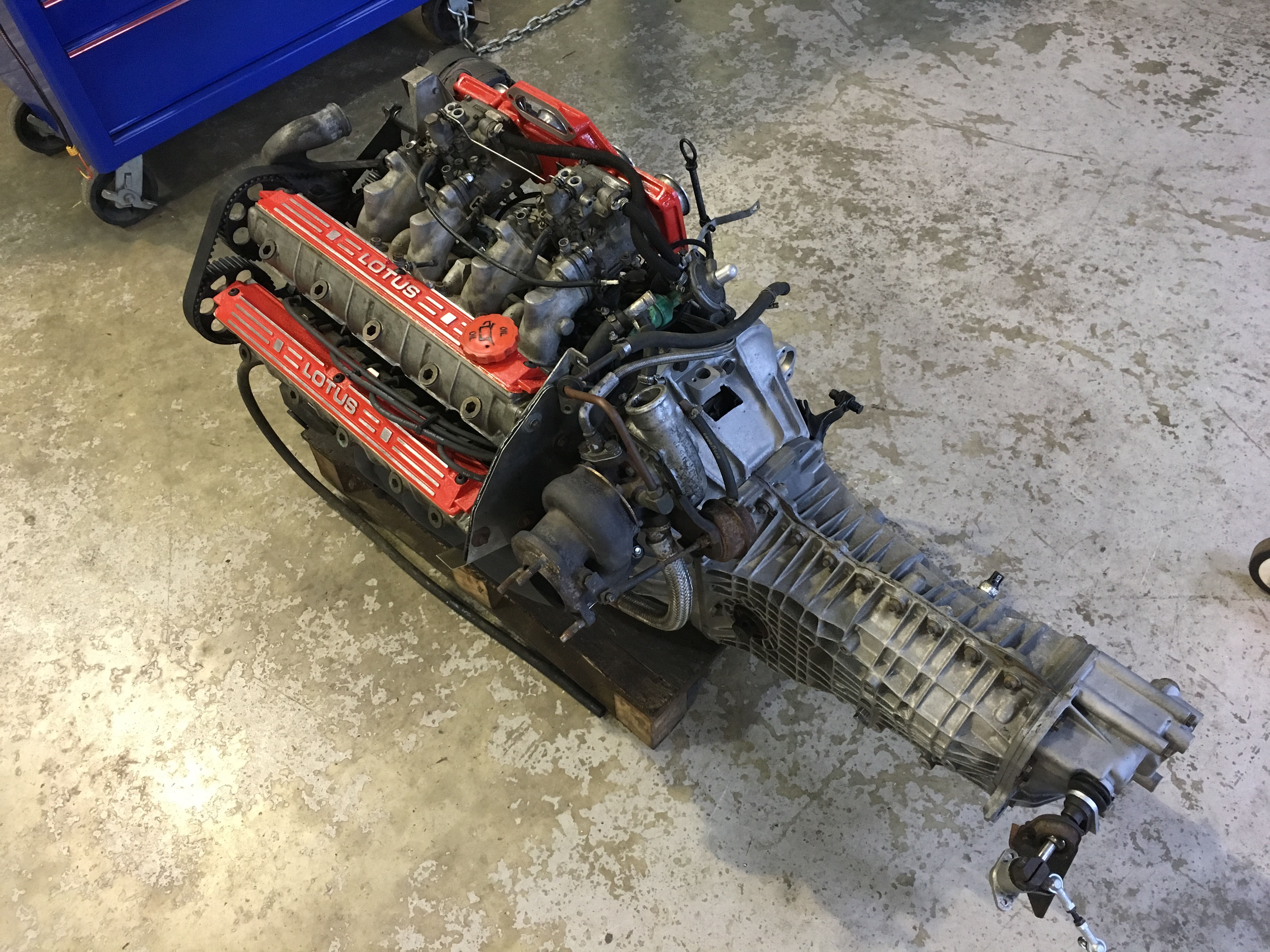 Lotus Esprit 4 Cylinder 900 series engine being stripped down repaired and rebuilt.